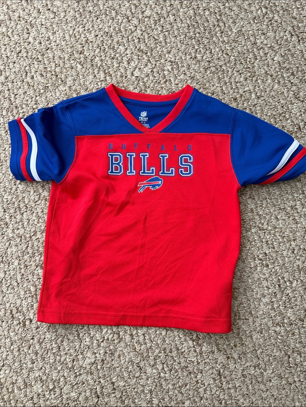 Buffalo Bills Kids Red and Blue Short Sleeve Fan Tee